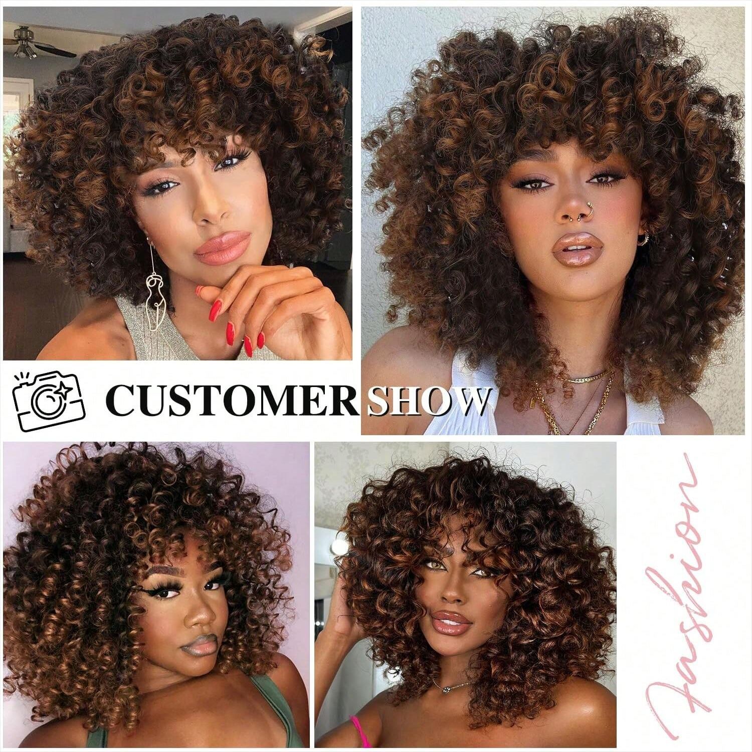 wigs for women African fashion explosive curly hair chemical fiber headpiece spring curl short curly hair spot_voghion.com