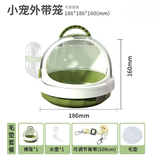 [Moss Green Suspension Velvet Cushion Cover] Parrot Takeaway Bird Cage + Water Bottle + Crossbody Suspension + Fur Pad [Takeaway Recommendation]☆