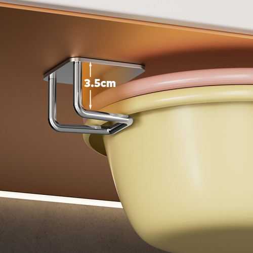 Bathroom rack washbasin storage shelf bathroom punch-free wall-mounted toilet basin hook artifact