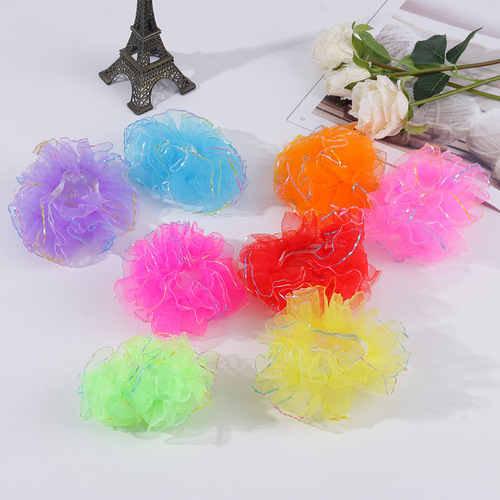Children's dance performance performance hair tie Children's Day clothing accessories bright silk edge wrist flower hand ornaments headdress