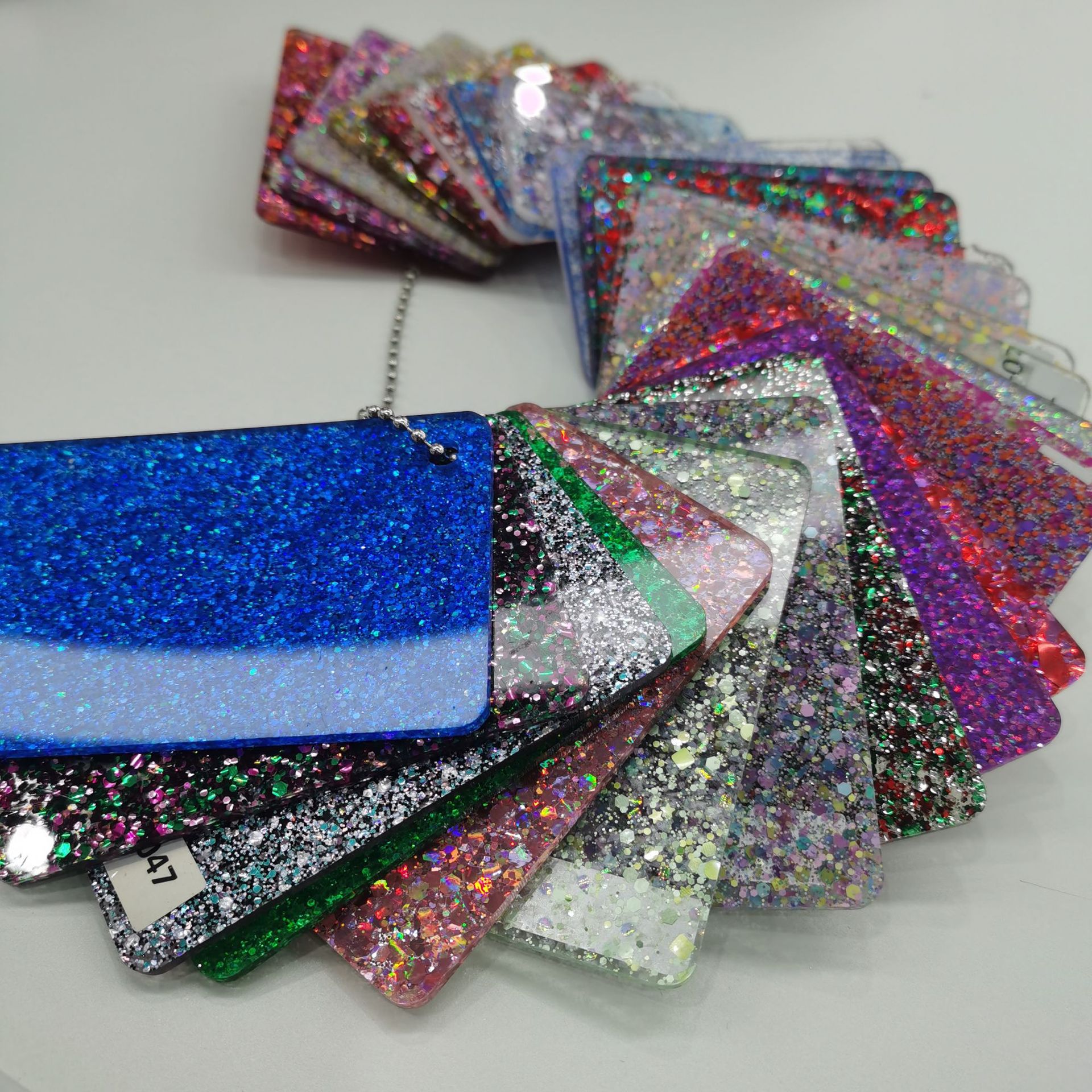 跨境出口闪葱粉亚克力板玫瑰金闪片亚克力炫彩镭射有机玻璃板材