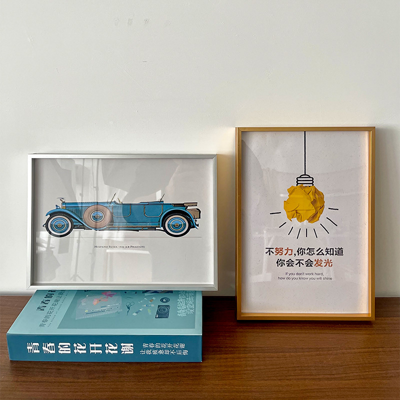 Wholesale Aluminum Alloy Photo Frame Picture Frame Wall Hanging Metal Business License Display Frame Factory Direct Supply Advertising Exhibition Poster Wholesale Aluminum Alloy Photo Frame Picture Frame Wall Hanging Metal Business License Display Frame Factory Direct Supply Advertising Exhibition Poster