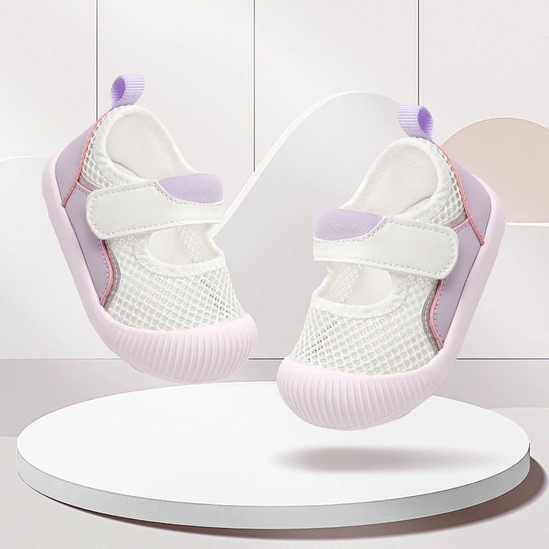 Новинка 2024, летняя детская обувь для малышей, сандалии для мальчиков, нескользящая детская обувь на мягкой подошве, От 0 до 1 до 2 лет, дышащая сетчатая обувь