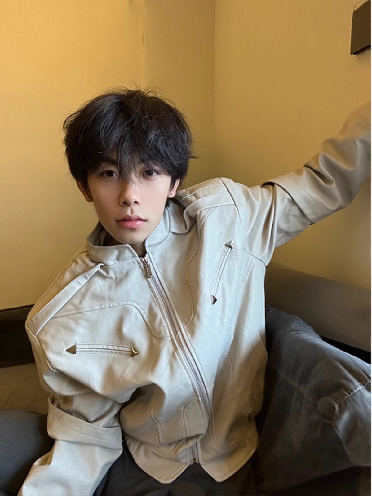 Cleanfitショートコート男性高級感ごろつきハンサムで美しいレトロなパイロット機関車ジャケット春秋