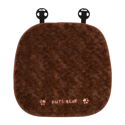 Doll Car Waist Cushion, Headrest - rabbit-fur-frayed-bear-cushion-front-row