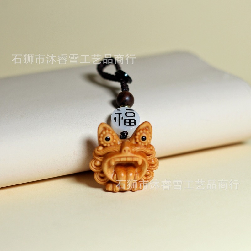 クスノキの木彫り雲南タイル猫ペンダントかわいいタイル猫工芸品景勝地ギフトバッグ車のカップルペンダント|undefined