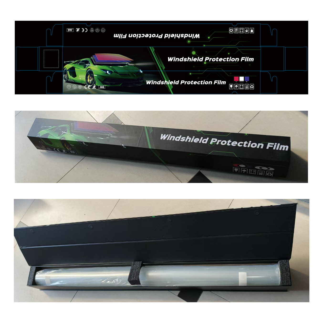 Kpu Car Exterior Glass Protective Film, Explosion-Proof Film, 99% Uv Protection, High Heat Insulation, Hydrophobic Glass Protection Film