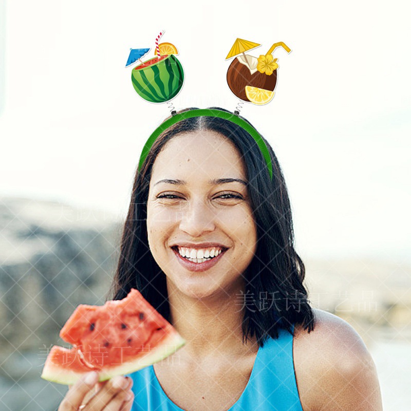 Nueva diadema de decoración de fiesta hawaiana, ambiente de fiesta de verano, suministros de vestir, diadema, accesorios de fotografía divertidos