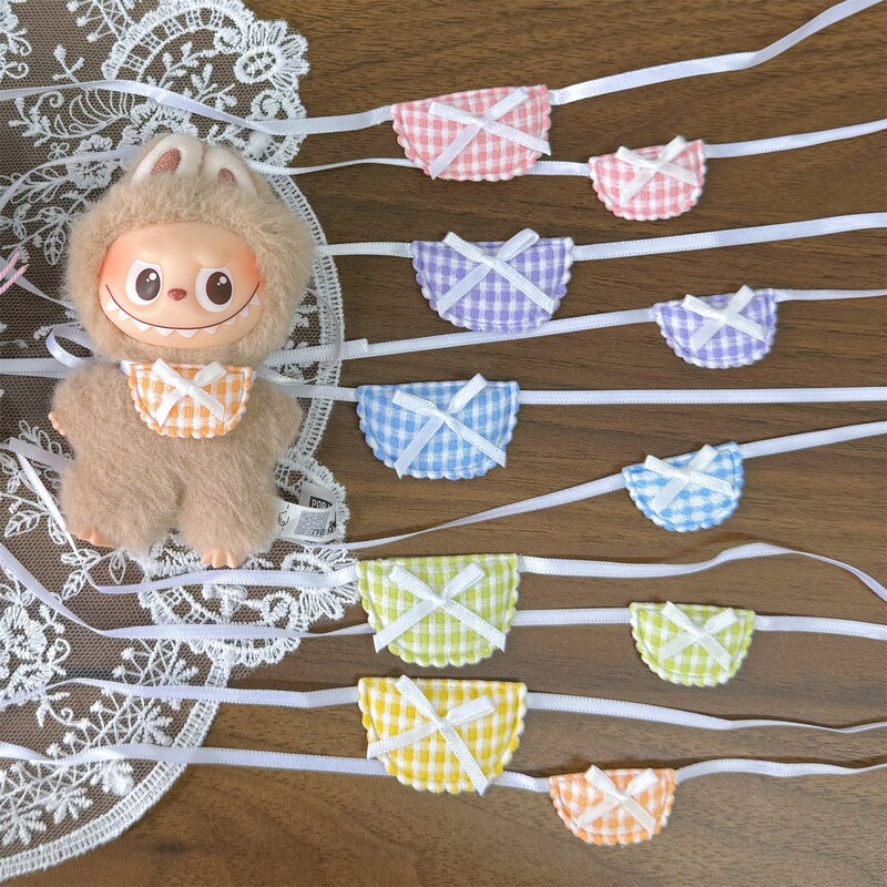 10cm Doll Drool Towel Mini 4.0 Labubu Cute Doll Dress-Up Bib Wholesale