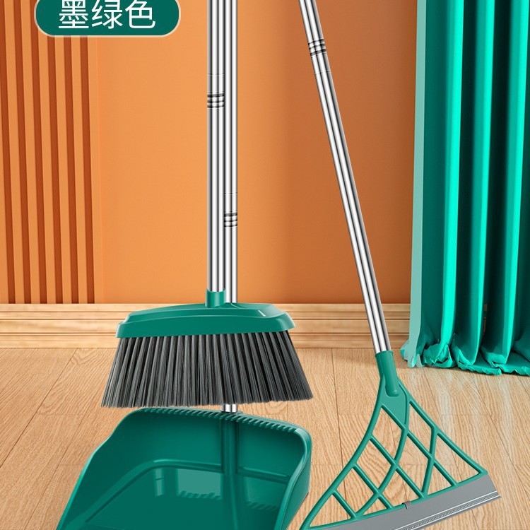 扫把套装家用折叠扫帚簸箕组合套装软毛刷笤帚条不粘头发扫地刮水|undefined