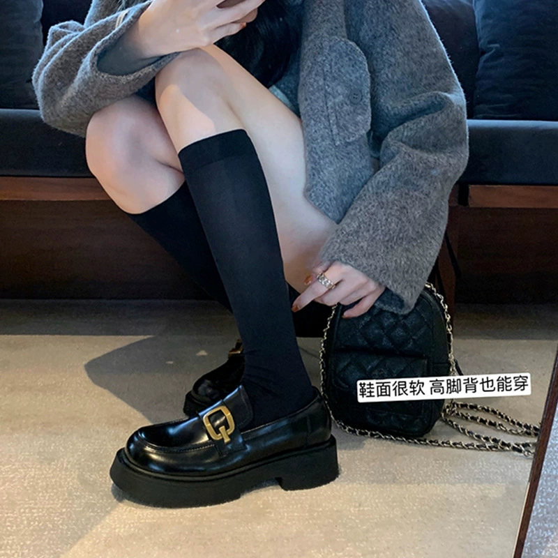 Овчинная версия ~ 2025 новый стиль ранняя весна кожаная ультра-мягкая ретро Lefu обувь женская толстая подошва JK обувь маленькая кожаная обувь одиночная обувь