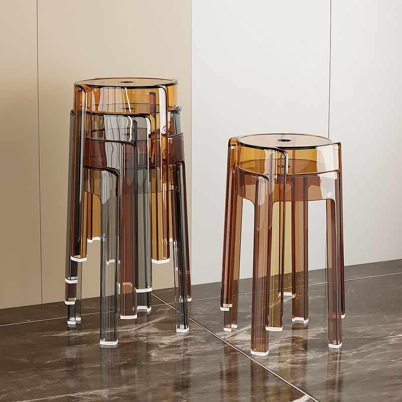 Taburete de plástico creativo hogar engrosada silla transparente molino silla apilable simple taburete redondo acrílico mesa de comedor y silla