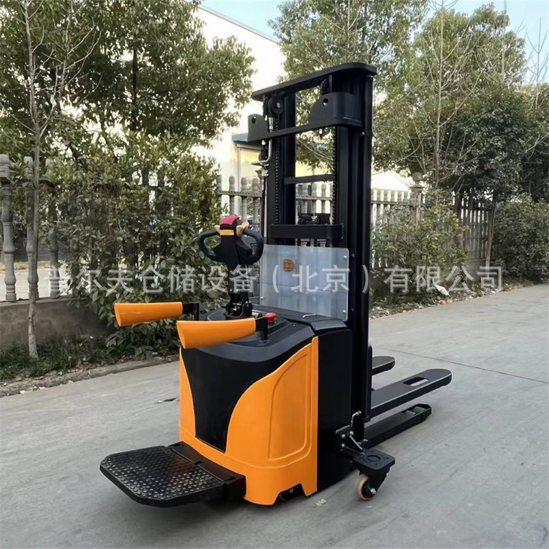 站驾全电动堆高车步行式液压电瓶装卸铲堆垛机液压升降电动叉车