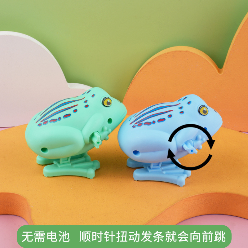 De los niños de dibujos animados saltar primavera Rana cadena juguete pequeño animal 80 s nostálgico puesto suministro juguetes al por mayor