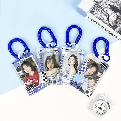 Transparent sliding cover card holder for men and women, school badge, card bag, game card, ID card holder, protective cover, foreign trade manufacturer