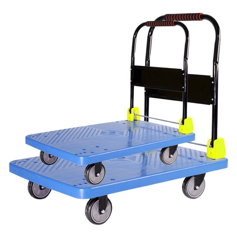 Тележка для перемещения грузов из утолщенного бесшумного пластика, плоская тележка для экспресс-логистики, транспортная тележка, бытовая нейлоновая маленькая тележка