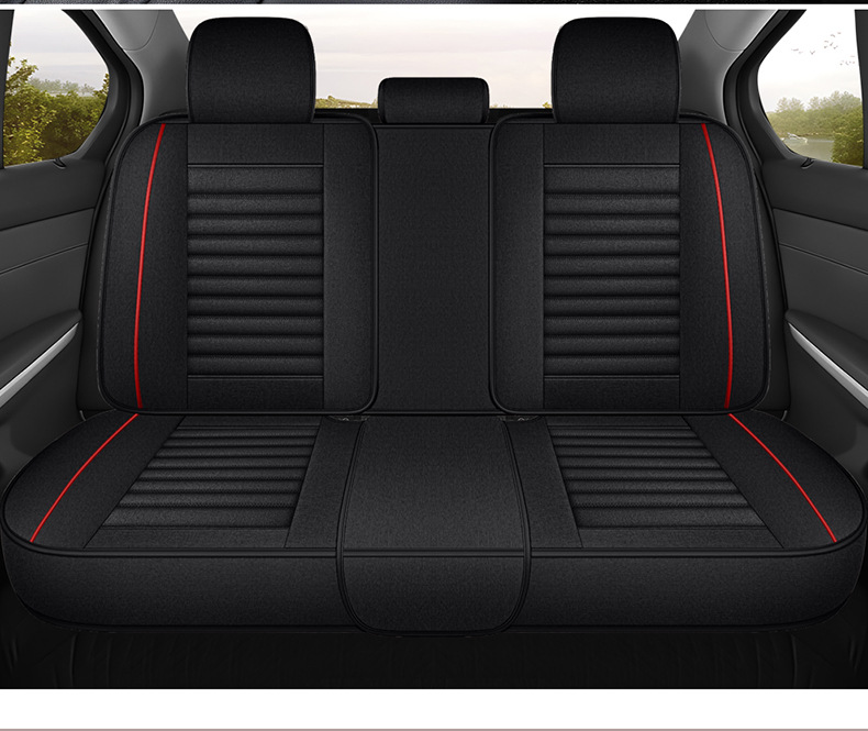 Cross-Border 2026 New Model Coarse Linen Full-Cover Seat Cushion, Breathable, Wear-Resistant, Suitable for All Seasons, Five-Seater Car Seat Cover