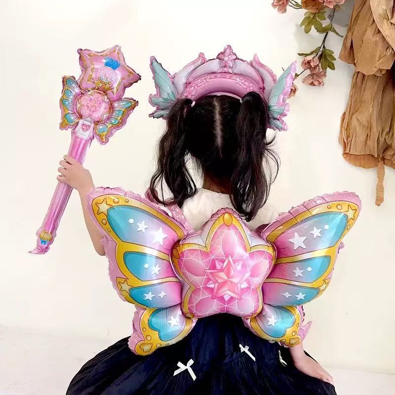 本物のスーパーウィングバラバラリトルフェアリーセット蝶バック装飾子供男の子女の子公園の屋台|undefined