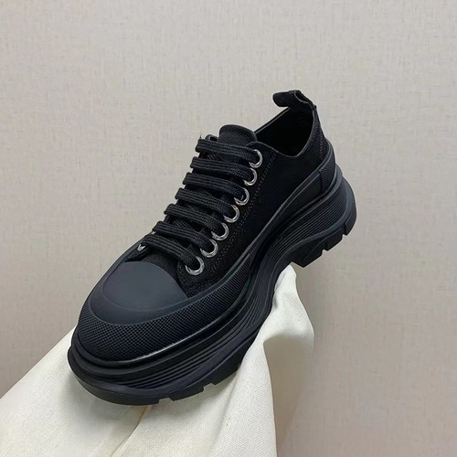 McQueen high-top canvas shoes, Naza same style white women's shoes, thick soles, built-in height, dad shoes, moccasin shoes