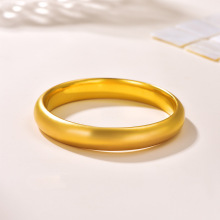 18k金手饰泥鳅背手镯Au750实心素圈古法传承彩金手环水贝黄金批发