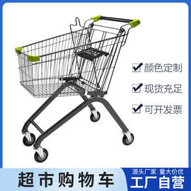 60升超市手推车理货车商场购物车仓库家用便利店买菜车60L黄色