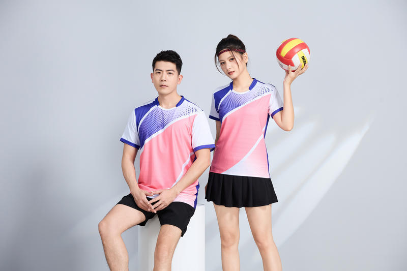 poliamonio rápido secado transpirable bádminton hombre niñas adultos el mismo cuello en V entrenamiento deportivo superior impresión personalizada