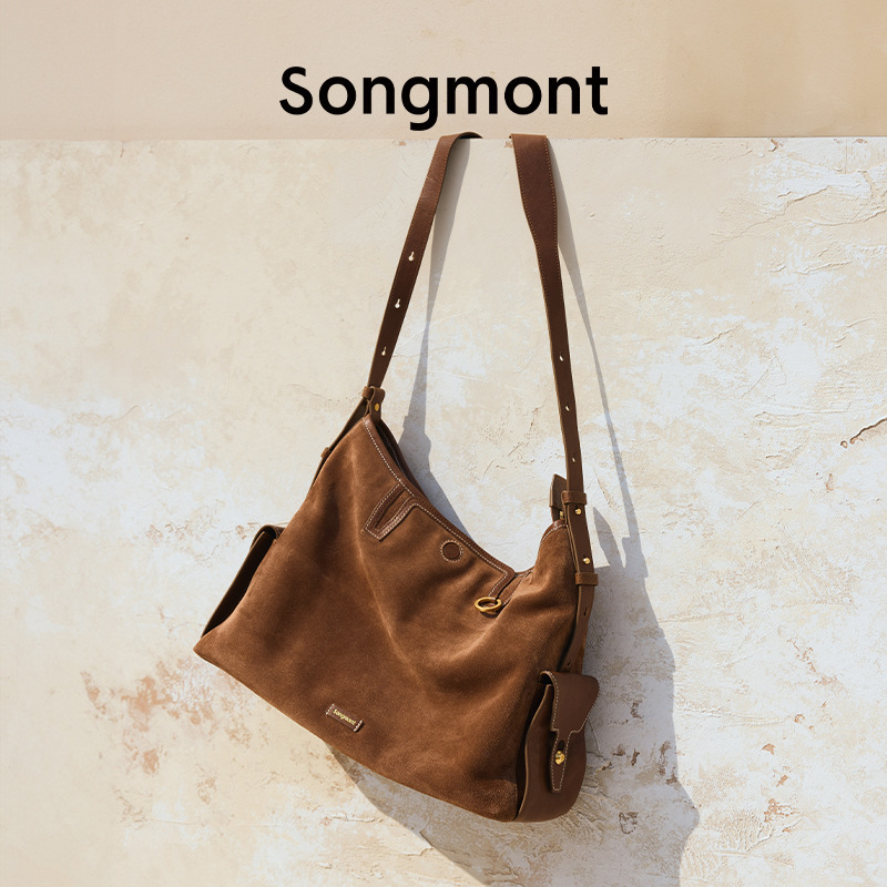 Songmont山下有松循迹旅行hobo包麂皮绒单肩斜挎软包2025通勤包包|undefined