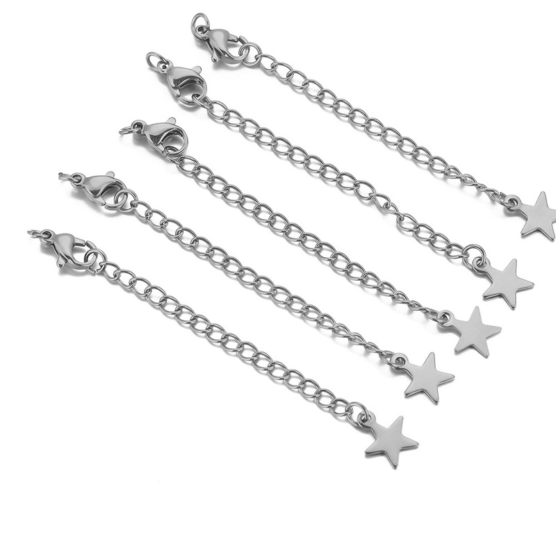 ステンレス鋼延長チェーンチタン鋼セットロブスタークラスプビーズテールチェーンネックレス延長チェーン diy アクセサリーチタン鋼テールチェーン|undefined