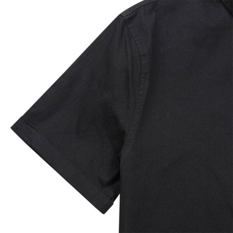 Europäische und amerikanische Business-Denim-Kurzarmhemden, knitterfrei, Herren-Freizeitmode im Großhandel, grenzüberschreitend_voghion.com