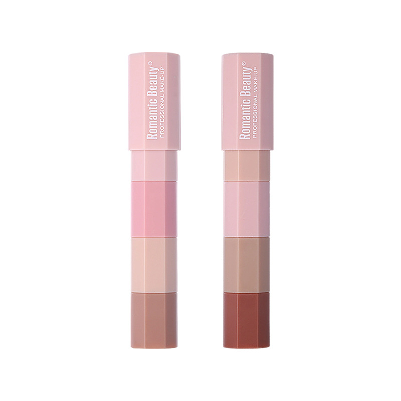 Barras de resaltado transfronterizas de cuatro secciones fáciles de colorear barras de sombras de ojos multi-sección cuatro en uno resaltador duradero de doble uso sin sombras de ojos de color