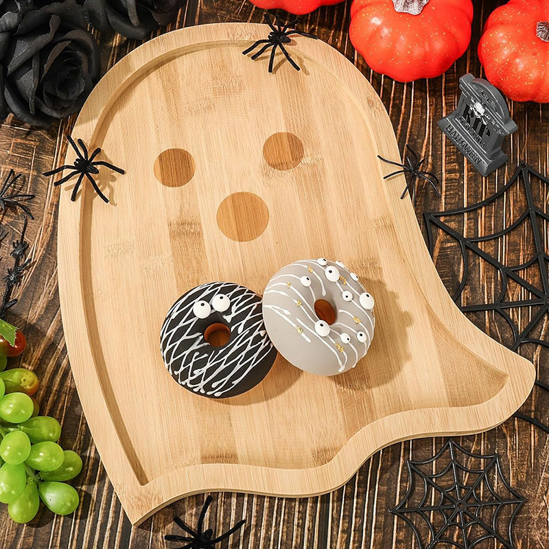 bandeja de bambú creativa de dulces de forma extraña bandeja de bocadillos fiesta de cumpleaños regalo de Pascua bambú y madera snack bandeja de desayuno