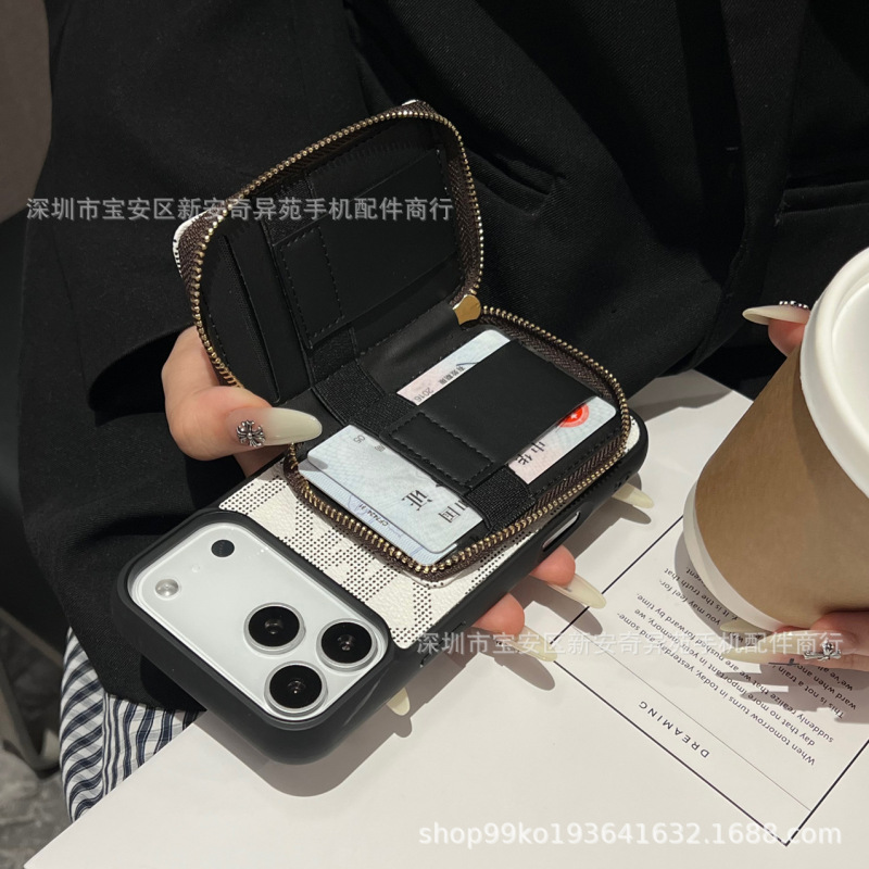 欧美拉链钱包手机壳适用iPhone17Promax潮牌卡包高级感苹果保护套|undefined