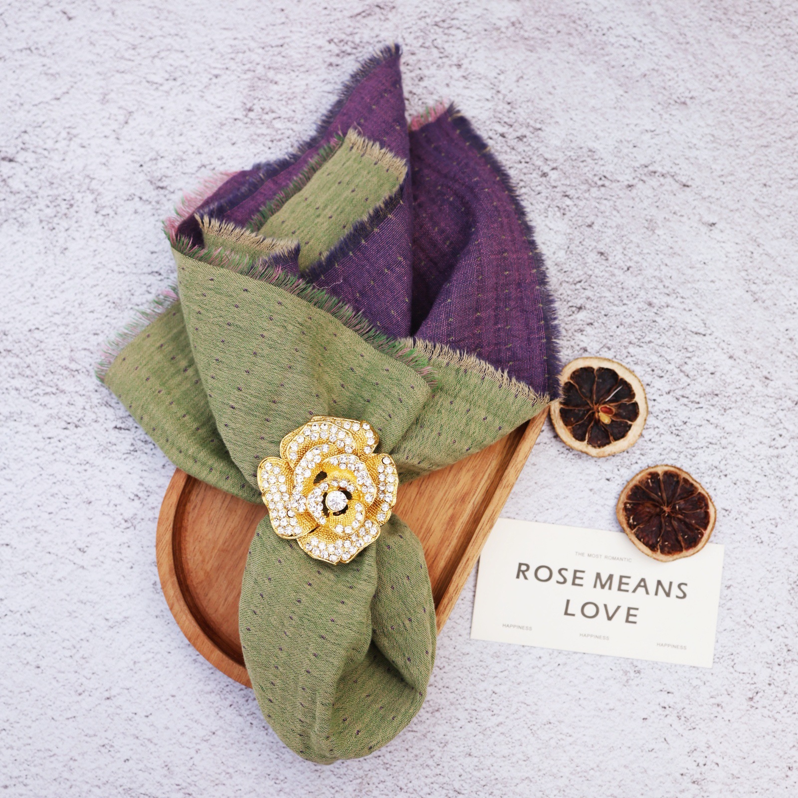 Servillas de seda de doble capa de algodón AB Jacquard tela de mesa bohemia decoración hotel toalla de té tela de clip