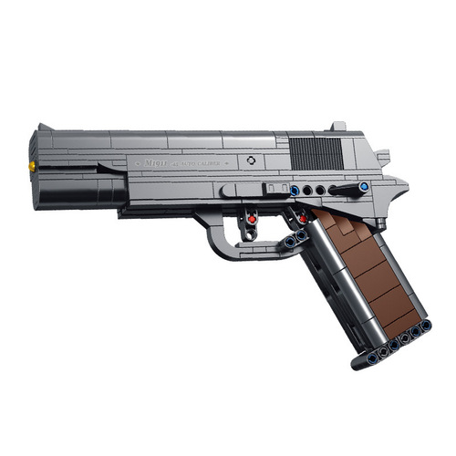Paloz 670007 M1911 Block Gun UPSPPKG18 Eagle Splicing Intelligence Boys Children's Toy