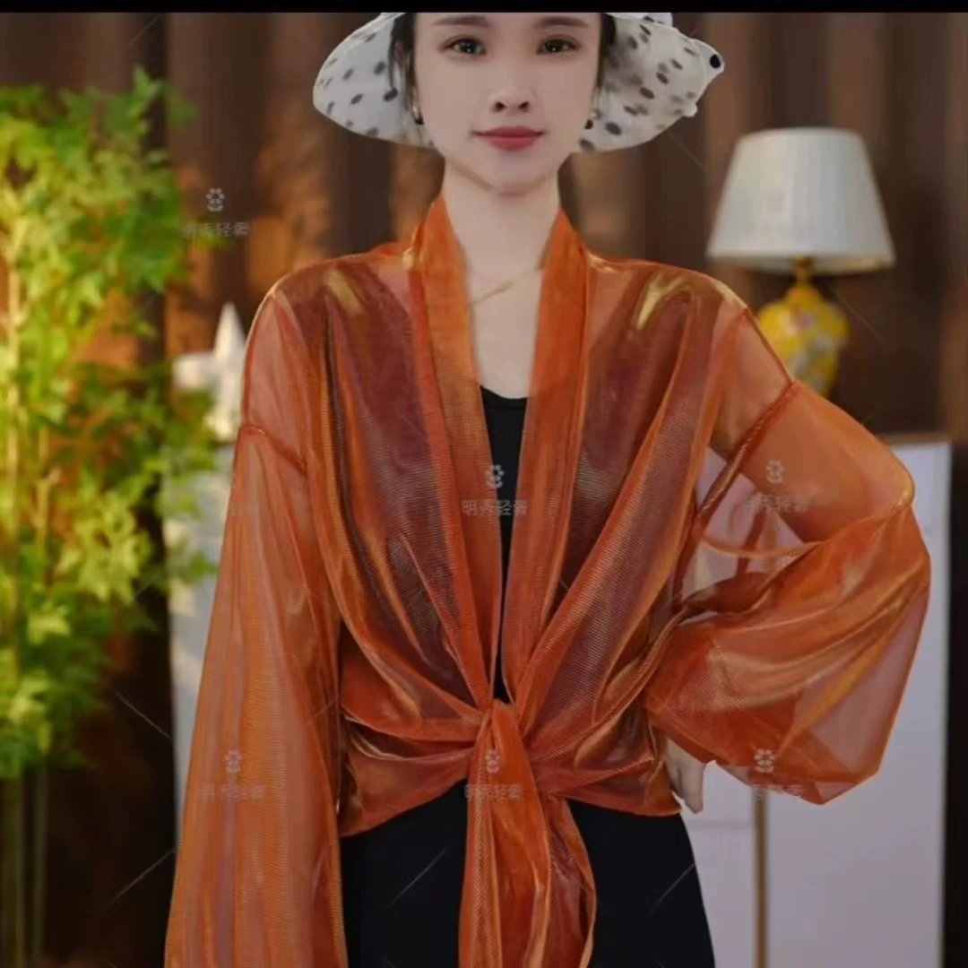 Шаль, летняя высококачественная защита от солнца, модная корейская стильная градиентная шаль, универсальная рубашка с кондиционером, темперамент, супер фея Douyin, горячий стиль