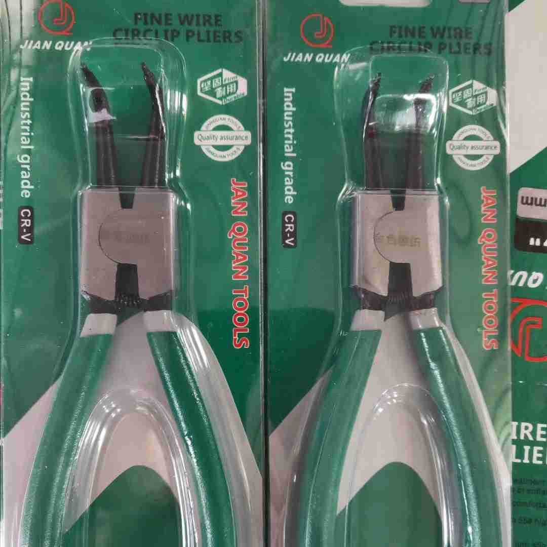 Alicates para circlips de 7 pulgadas 55 # Alicates Mecánicos de Acero al Carbono y Cromo Vanadio, Abrazadera Interna, Abrazadera Externa, Cabeza Recta, Herramienta para Anillos Elásticos