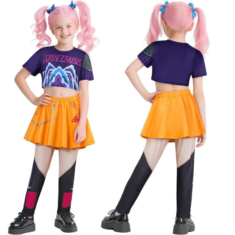 现货！女孩恶魔猎人流行歌手万圣节服装扮舞台套装服装|undefined