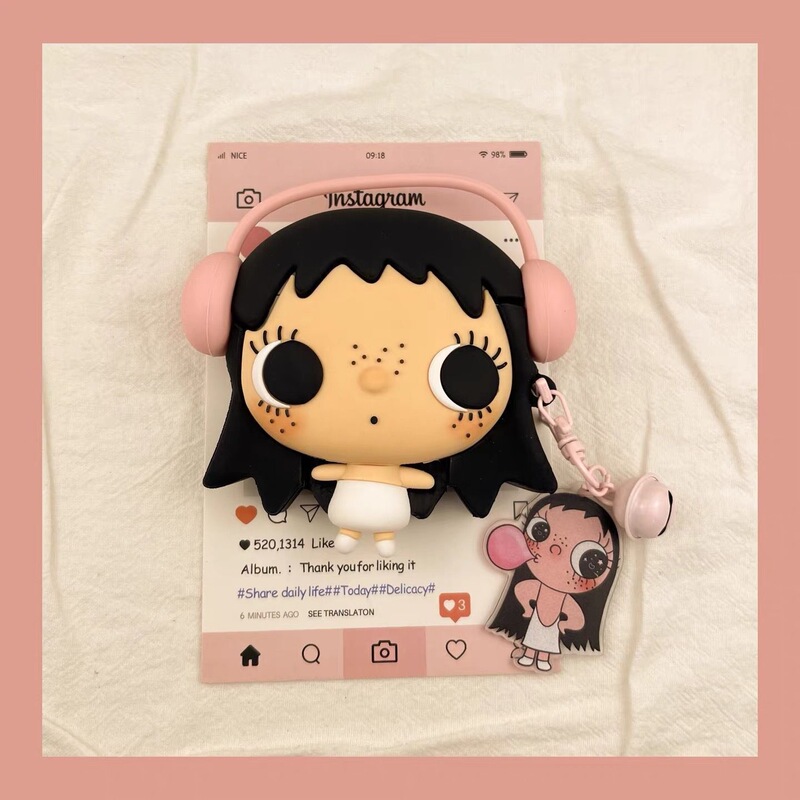 AirPods Pro 3 protective case cute for little girls, suitable for Apple Bluetooth earphones, silicone cartoon earphone case 4