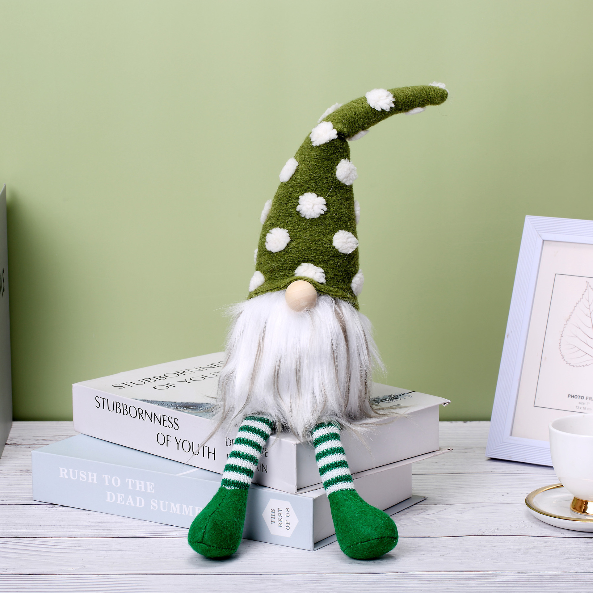 Transfronterizo nuevo Rudolf Nórdico muñeca sin rostro decoración de Navidad lunares pierna larga muñeca decoración regalo de los niños