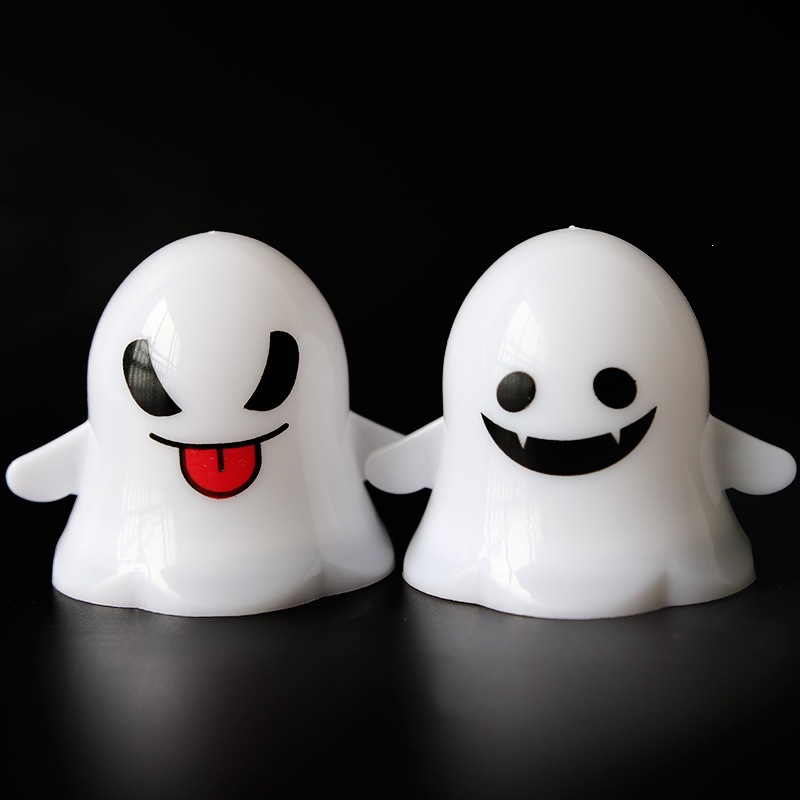 Decoración de Halloween luces fantasmas emoticones demoníacas electrónicas LED vela lámpara de campo diseño de props pequeña luz de calabaza nocturna