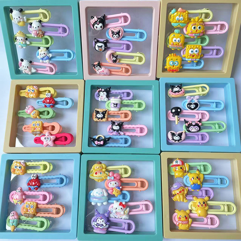 New Cartoon seamless alloy hairpin set box children's broken hairpin candy U-shaped clip does not hurt hair girl bangs clip New Cartoon seamless alloy hairpin set box children's broken hairpin candy U-shaped clip does not hurt hair girl bangs clip