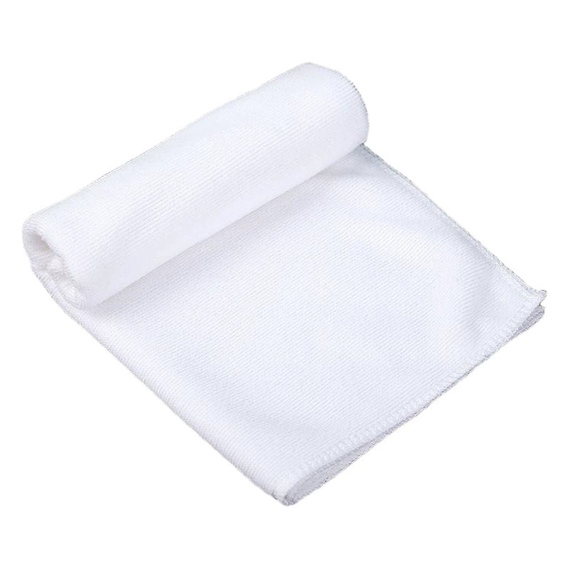 Оптовая продажа квадратных белых полотенец 180 г для гостиниц, для лица, для мытья посуды, одноразовые, с оверлоком, прямоугольные