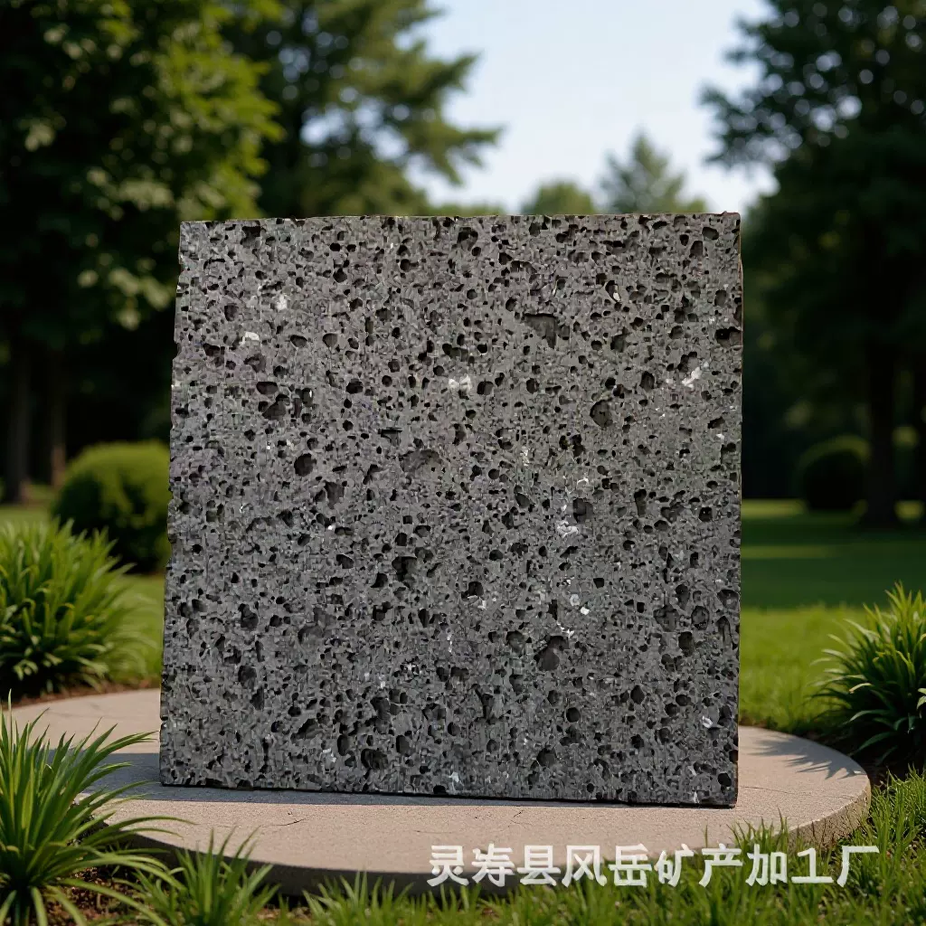 现货建筑灰洞石公园铺路造景文化石背景墙干挂板地铺石火山石板