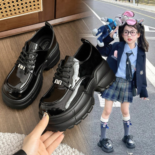 Girls' Leather Shoes British Style Children's Thick-soled Loafers 2025 New Spring and Autumn All-match Girls' Casual Platform Shoes Trendy