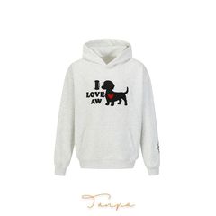 Mint Miaow 25秋季新品美式可爱小狗元素设计刺绣连帽卫衣