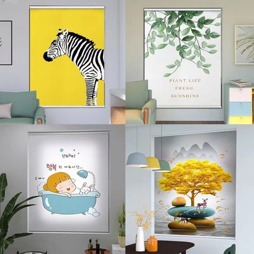 Bathroom Kitchen Toilet Bathroom Roller Shutter Lift Curtain Blackout Blind Curtain No Hole Installation Roller Pull 