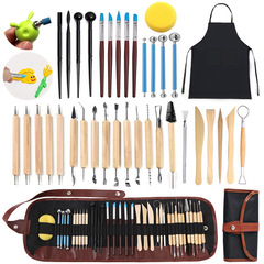 Cross-border ceramic tools 37-piece set, clay carving knife, silicone impression pen, apron, stone sculpture DIY clay tools