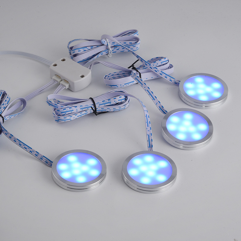 Traje al por mayor RGB luz del Gabinete LED gabinete luz redonda LED armario luz control remoto lámparas suministro transfronterizo e-commerce