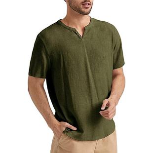 G 31907 Summer Beach Short Sleeve Solid Color T-Shirt ��ɫɳ