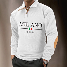 欧美跨境秋冬季男士卫衣印花时尚休闲外套T恤长袖上衣热销款立领